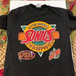 Vintage Seattle Sonics Western Conference Champions 1996 tee size Large
